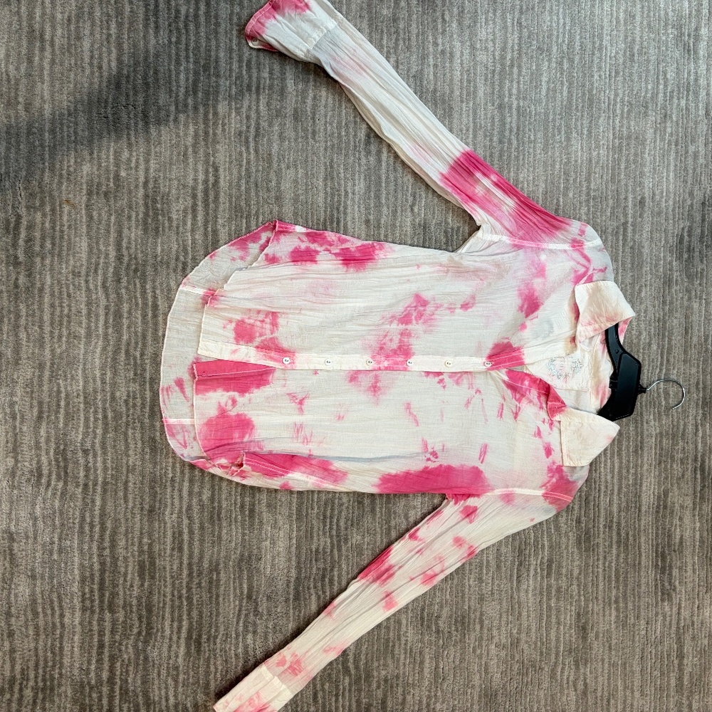 NWT Cino tie dye cotton shirt MEDIUM Hot Pink